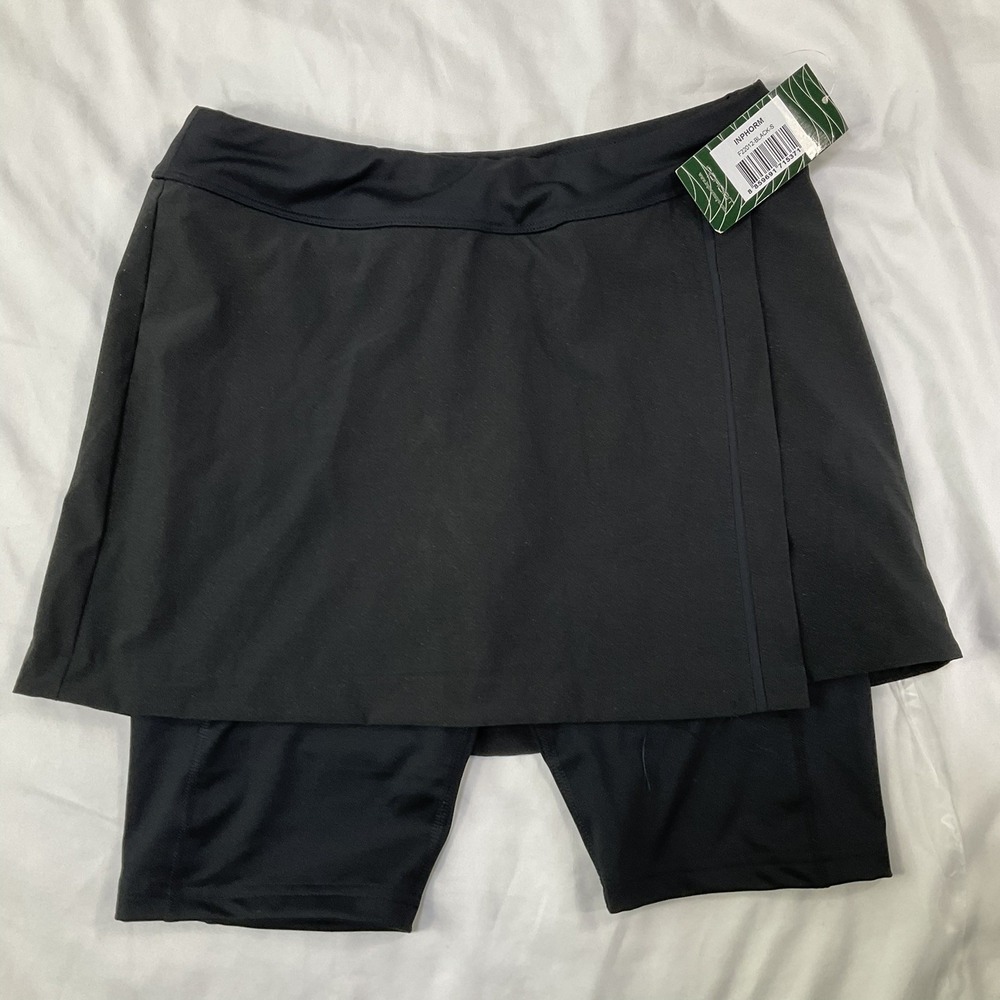 Inphorm Black Skort with Built in Bike Shorts Tennis Golf Sport Sz S 564